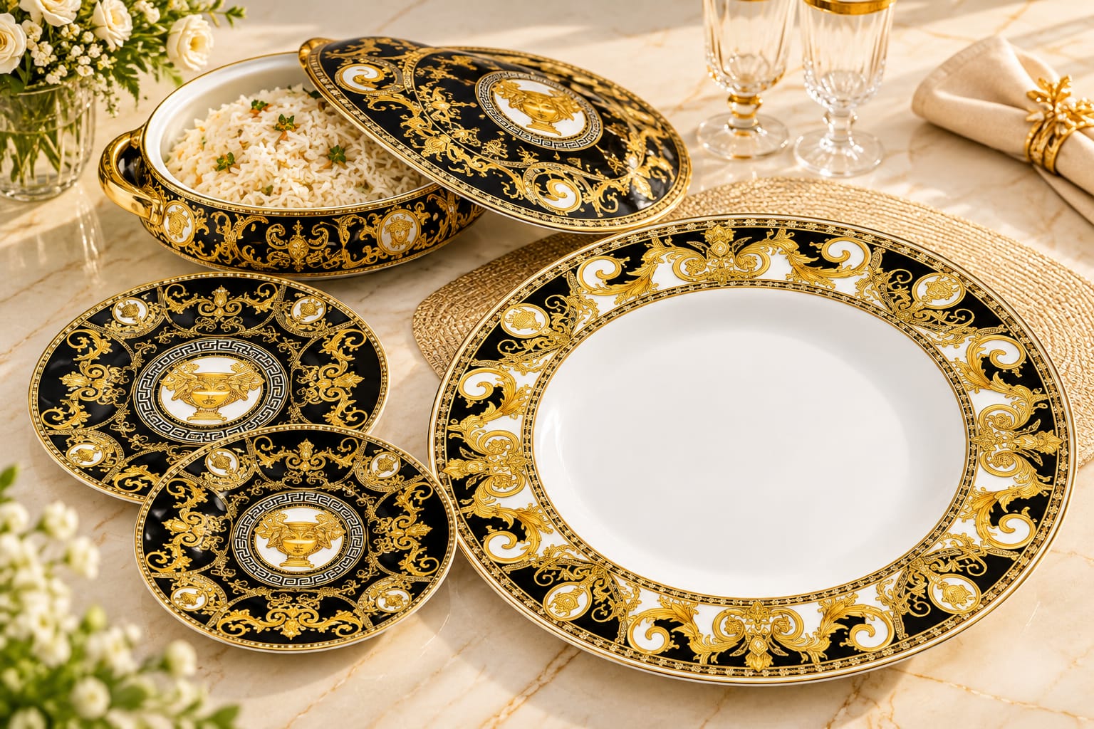 Plate sets for grand gatherings