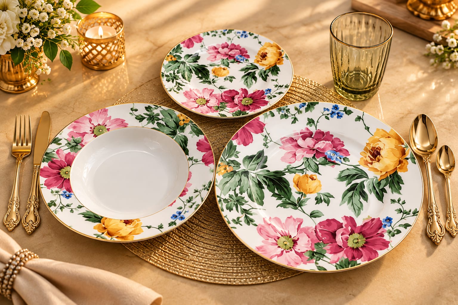 Everyday plates, in full bloom